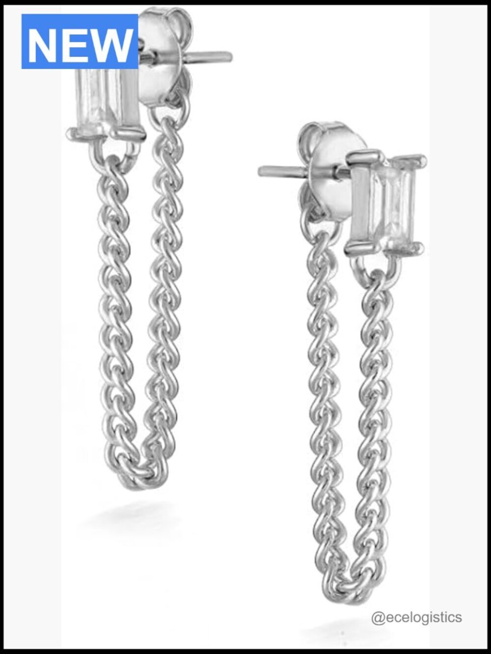 Handcrafted Silver Plated Drop Earrings with Cubic Zirconia